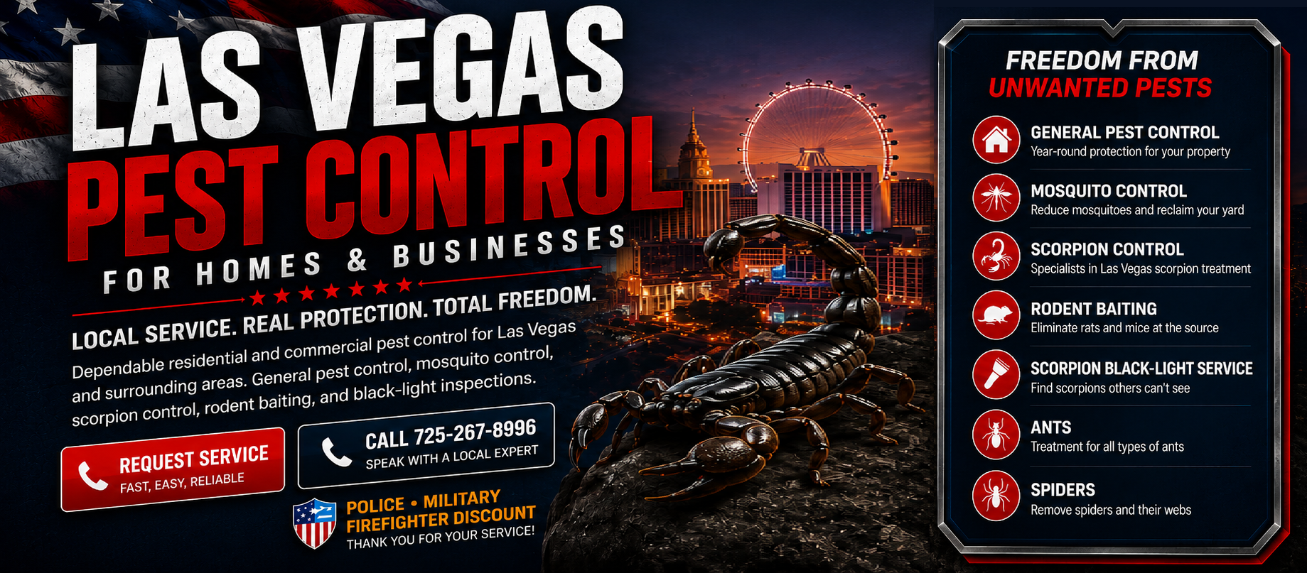 Freedom Pest Control services in Las Vegas, Nevada